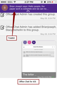 office chat with notifications